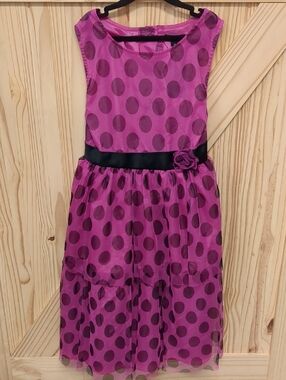 George Pink Dress with Black Polka Dots